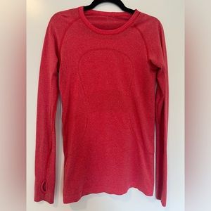 Lululemon Swiftly Tech Long-Sleeve Shirt Red/Orange size 8